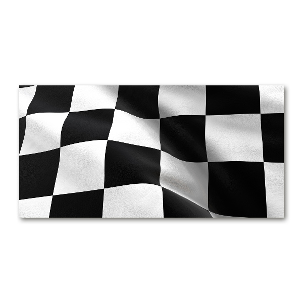 Cuadro decorativo de vidrio para salón horizontal Bandera de meta
