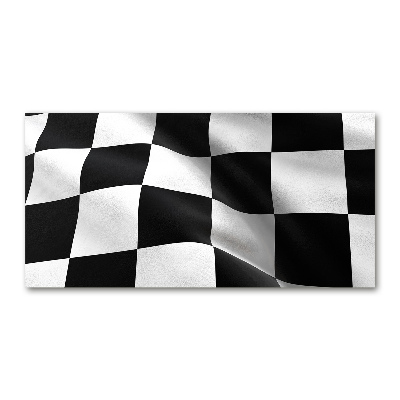 Cuadro decorativo de vidrio para salón horizontal Bandera de meta