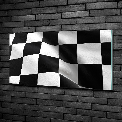 Cuadro decorativo de vidrio para salón horizontal Bandera de meta