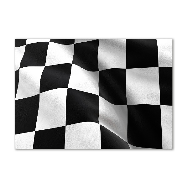 Cuadro decorativo de vidrio para salón horizontal Bandera de meta