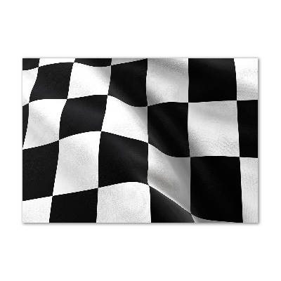 Cuadro decorativo de vidrio para salón horizontal Bandera de meta