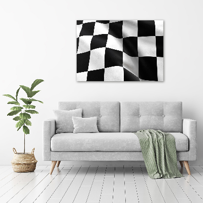 Cuadro decorativo de vidrio para salón horizontal Bandera de meta