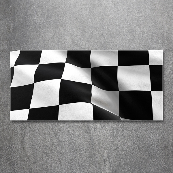 Cuadro decorativo de vidrio para salón horizontal Bandera de meta
