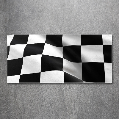 Cuadro decorativo de vidrio para salón horizontal Bandera de meta