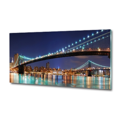 Cuadro decorativo de vidrio para salón horizontal Manhattan Nueva York