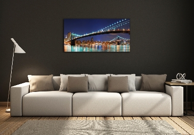Cuadro decorativo de vidrio para salón horizontal Manhattan Nueva York