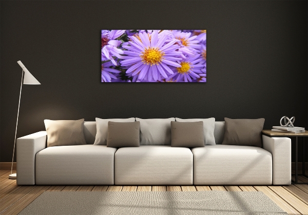 Foto en cristal de alta calidad con impresión uv horizontal Asters