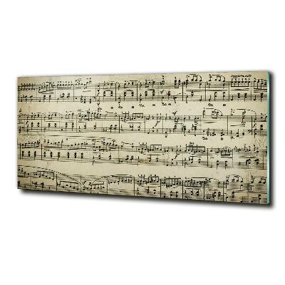 Impresión en cristal con acabado brillante horizontal Notas sobre un pentagrama