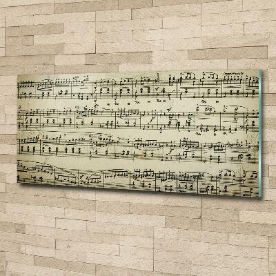 Impresión en cristal con acabado brillante horizontal Notas sobre un pentagrama