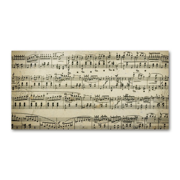 Impresión en cristal con acabado brillante horizontal Notas sobre un pentagrama