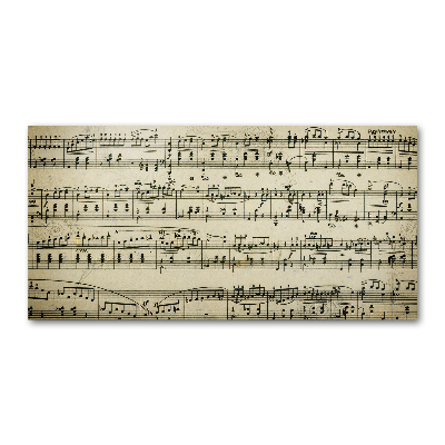 Impresión en cristal con acabado brillante horizontal Notas sobre un pentagrama