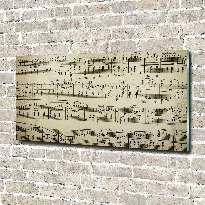 Impresión en cristal con acabado brillante horizontal Notas sobre un pentagrama