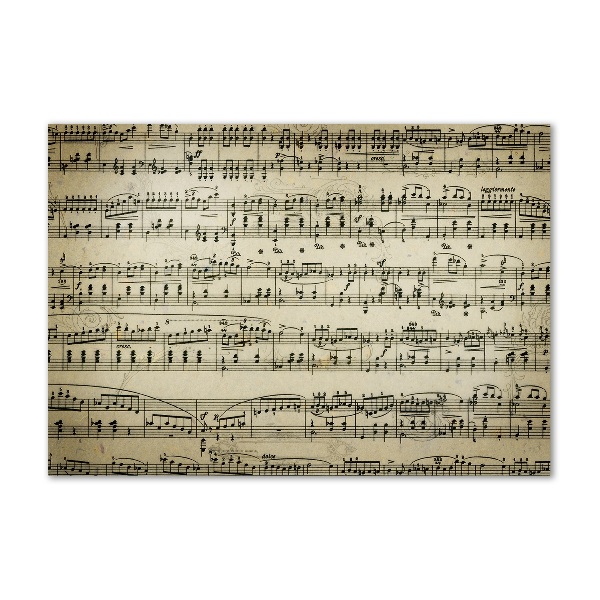 Impresión en cristal con acabado brillante horizontal Notas sobre un pentagrama