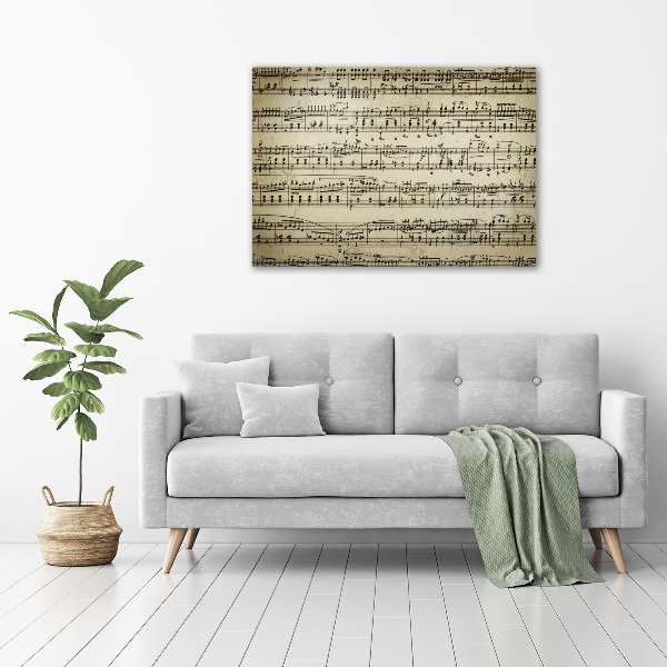 Impresión en cristal con acabado brillante horizontal Notas sobre un pentagrama