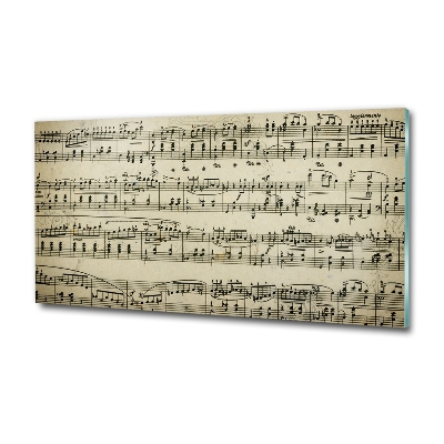 Impresión en cristal con acabado brillante horizontal Notas sobre un pentagrama