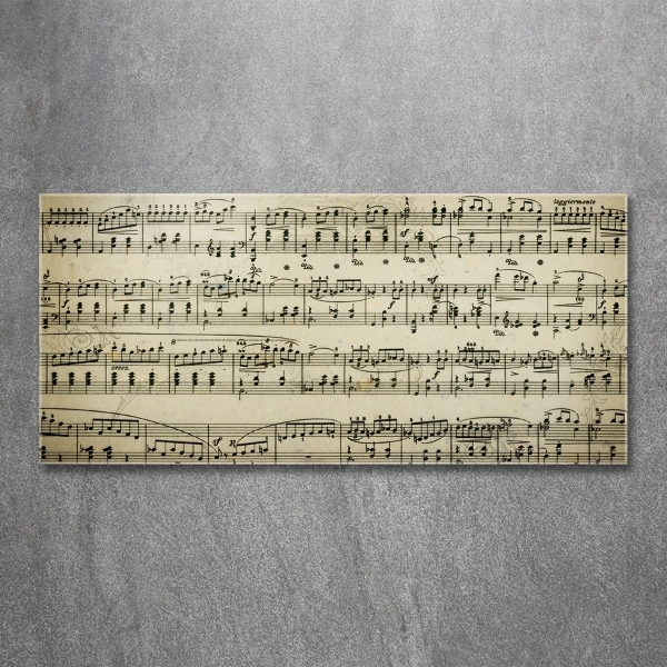 Impresión en cristal con acabado brillante horizontal Notas sobre un pentagrama