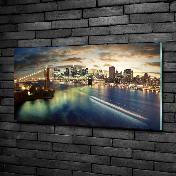 Cuadro de cristal templado moderno horizontal Manhattan Nueva York