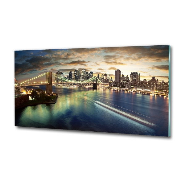 Cuadro de cristal templado moderno horizontal Manhattan Nueva York