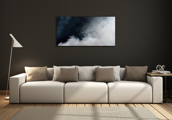 Cuadro de cristal templado moderno horizontal Humo blanco