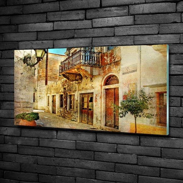 Impresión en cristal con acabado brillante horizontal Calles en Grecia