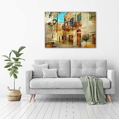 Impresión en cristal con acabado brillante horizontal Calles en Grecia