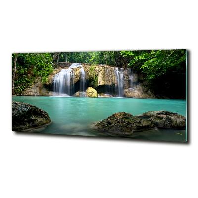 Cuadro decorativo de vidrio para salón horizontal Cascada