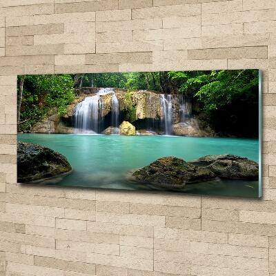 Cuadro decorativo de vidrio para salón horizontal Cascada