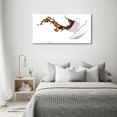 Cuadro de cristal templado moderno horizontal Café derramado