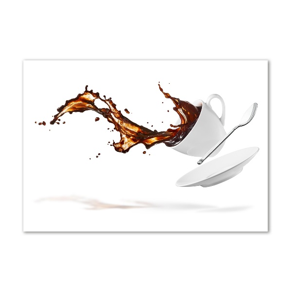 Cuadro de cristal templado moderno horizontal Café derramado