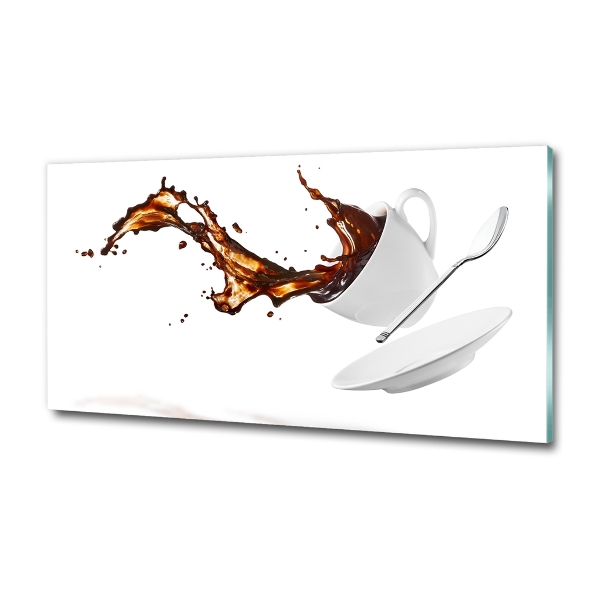 Cuadro de cristal templado moderno horizontal Café derramado