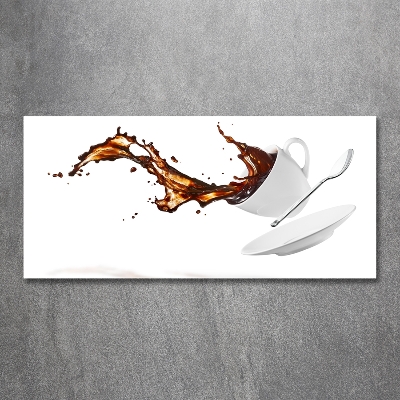 Cuadro de cristal templado moderno horizontal Café derramado