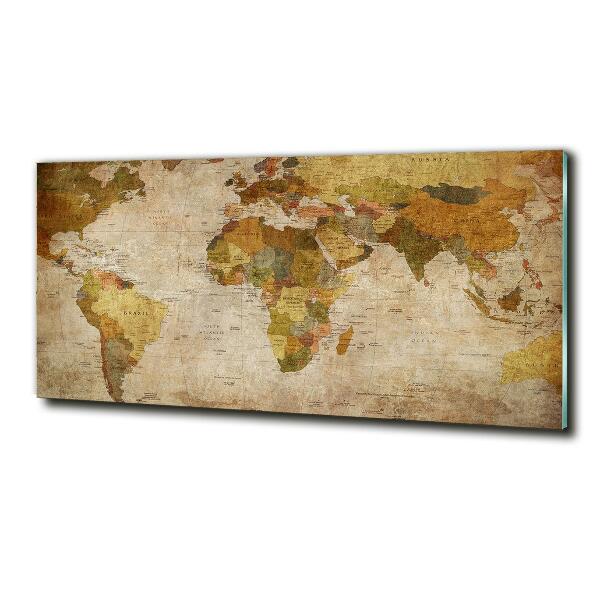 Cuadro de cristal templado moderno horizontal Mapa político