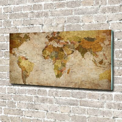 Cuadro de cristal templado moderno horizontal Mapa político