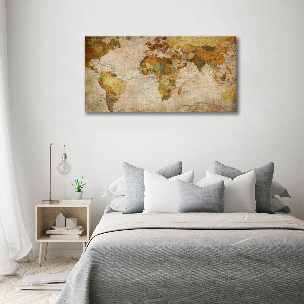 Cuadro de cristal templado moderno horizontal Mapa político