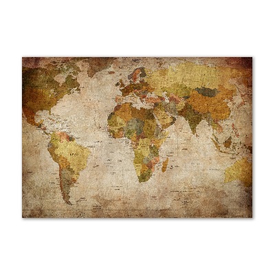 Cuadro de cristal templado moderno horizontal Mapa político