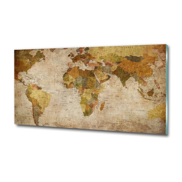 Cuadro de cristal templado moderno horizontal Mapa político
