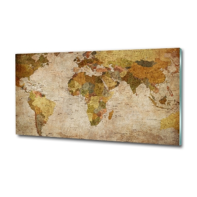 Cuadro de cristal templado moderno horizontal Mapa político