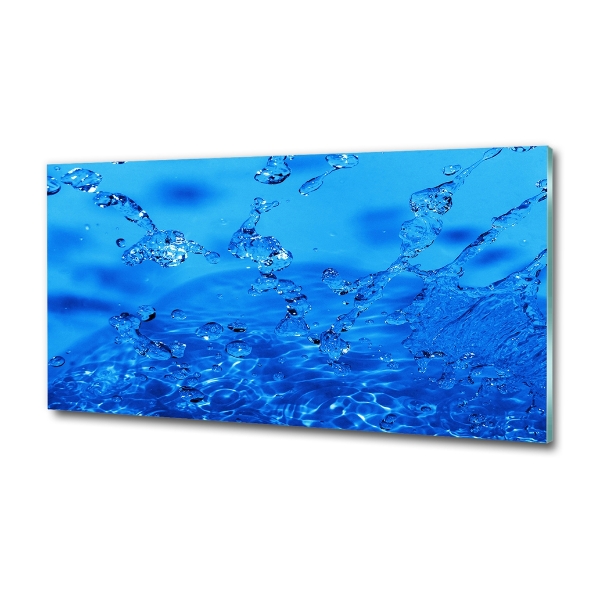 Cuadro decorativo de vidrio para salón horizontal Gotas de agua