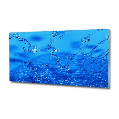 Cuadro decorativo de vidrio para salón horizontal Gotas de agua