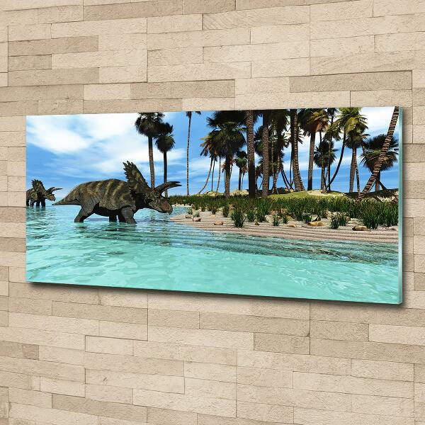 Foto en cristal de alta calidad con impresión uv horizontal Dinosaurios