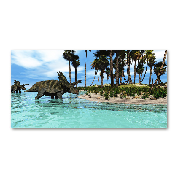 Foto en cristal de alta calidad con impresión uv horizontal Dinosaurios