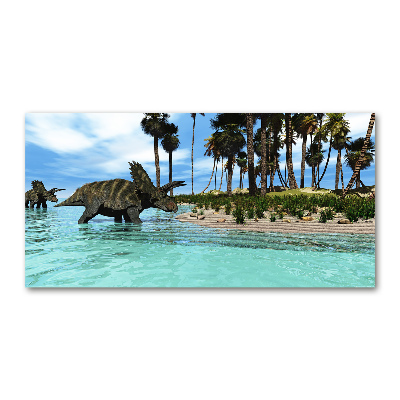 Foto en cristal de alta calidad con impresión uv horizontal Dinosaurios