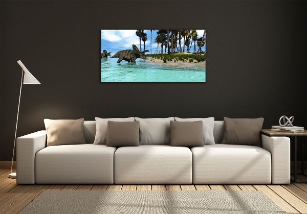 Foto en cristal de alta calidad con impresión uv horizontal Dinosaurios