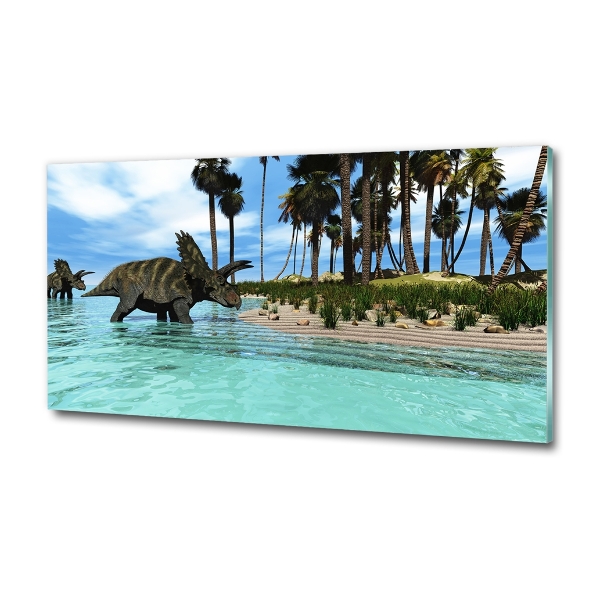 Foto en cristal de alta calidad con impresión uv horizontal Dinosaurios