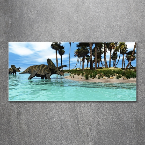 Foto en cristal de alta calidad con impresión uv horizontal Dinosaurios