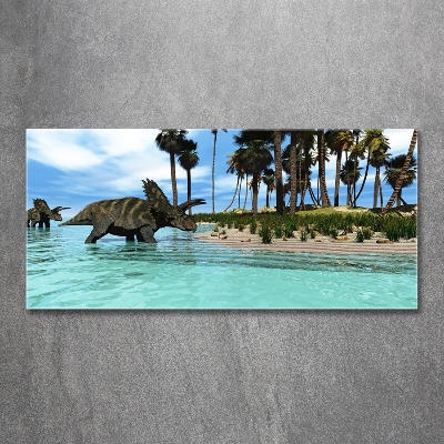 Foto en cristal de alta calidad con impresión uv horizontal Dinosaurios