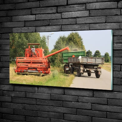 Foto en cristal de alta calidad con impresión uv horizontal Cosechadora