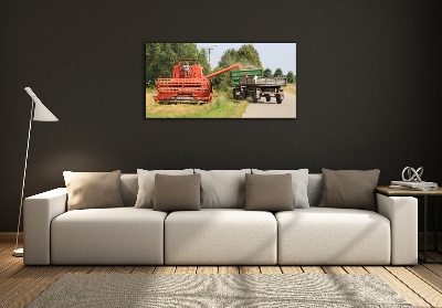 Foto en cristal de alta calidad con impresión uv horizontal Cosechadora
