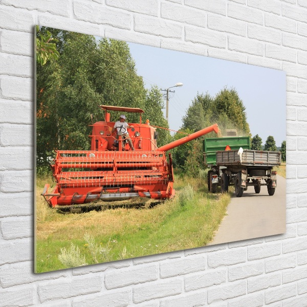 Fotoobraz na ścianę szkło hartowane Kombajn
