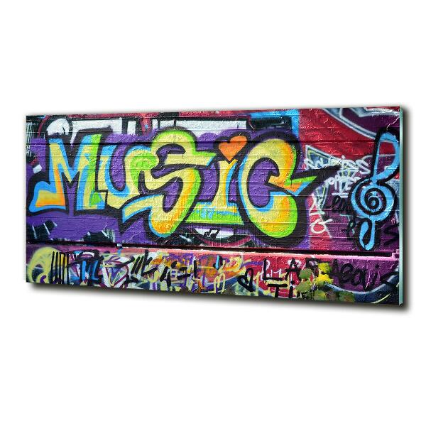 Foto en cristal de alta calidad con impresión uv horizontal Grafiti en la pared